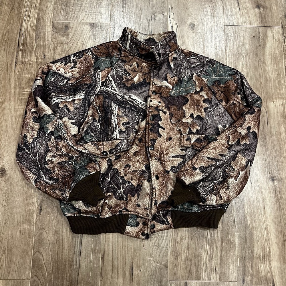 Vintage RedHead Realtree Camo Fleece Lined Hunting Bomber Jacket Men's XL